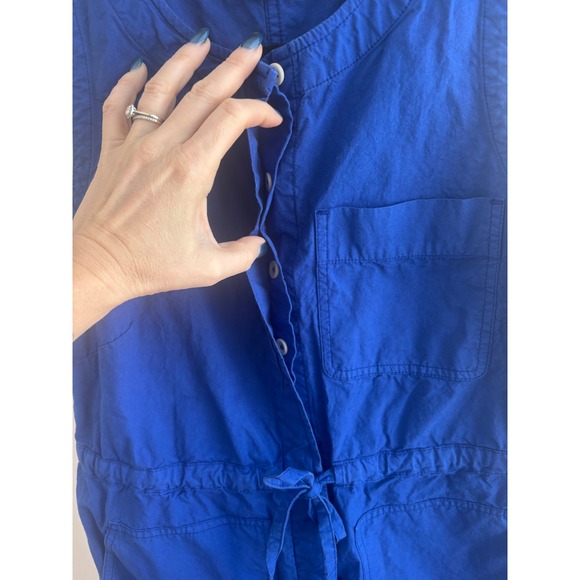 Toast Linen blend Sleeveless Utility Wide Leg Cropped Jumpsuit Size 6 boho - Picture 2 of 11